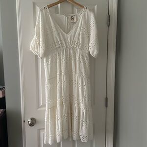 FIGUE eyelet midi dress